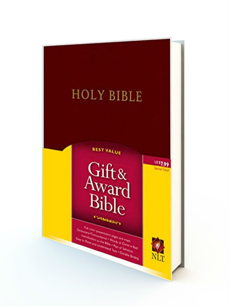 Gift & Award Bible - NLT Burgundy Leather Cover - Redemption Store