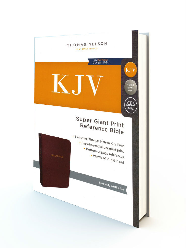 KJV Super Giant Print Reference Bible (Comfort Print)-Burgundy Leatherflex - Redemption Store